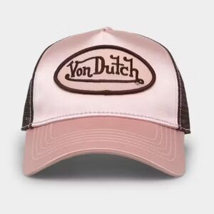 Von Dutch Vintage Pink Satin Trucker Snapback Hat